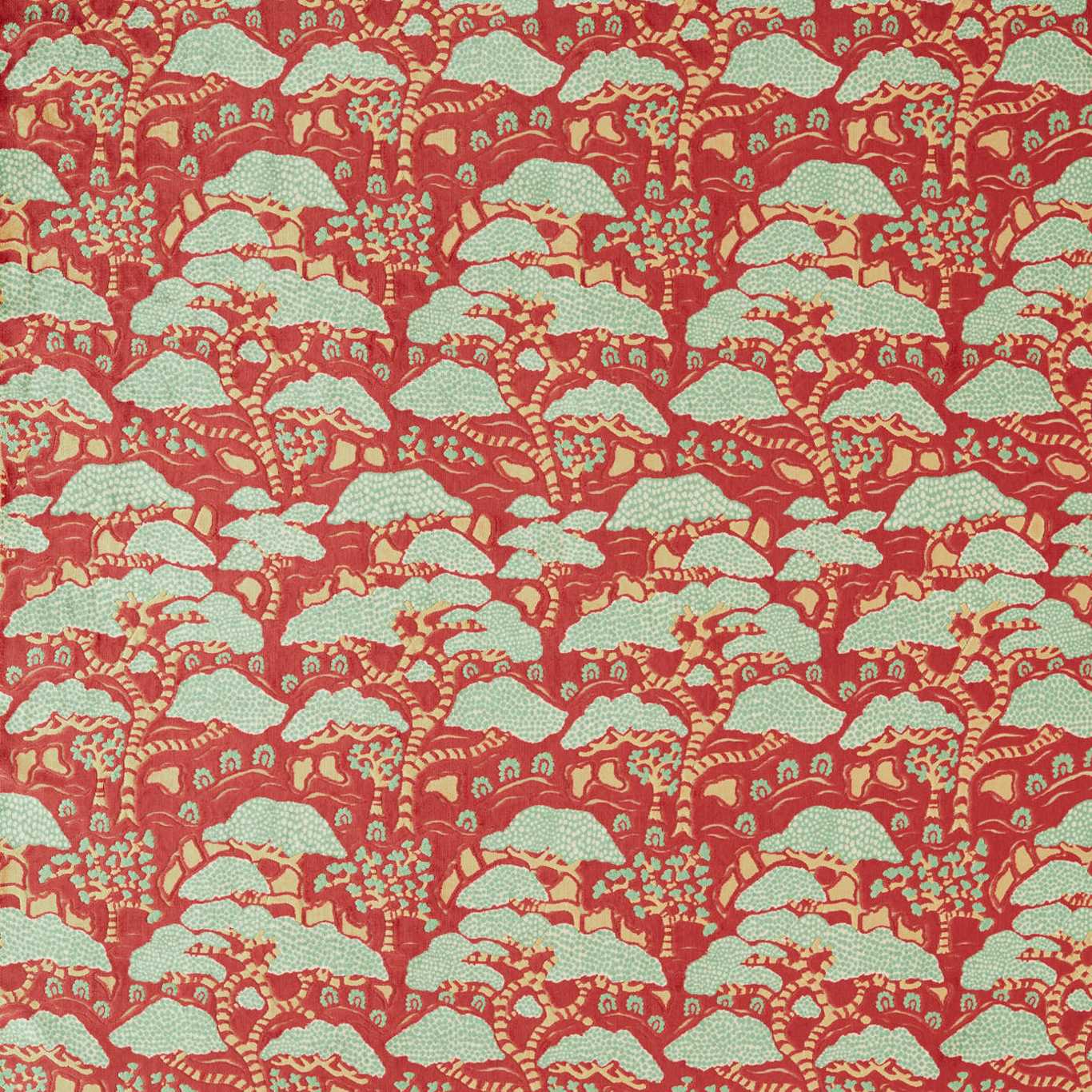 Bonsai & Gingko Fabric by Sanderson - DWAT237276 - Ruby