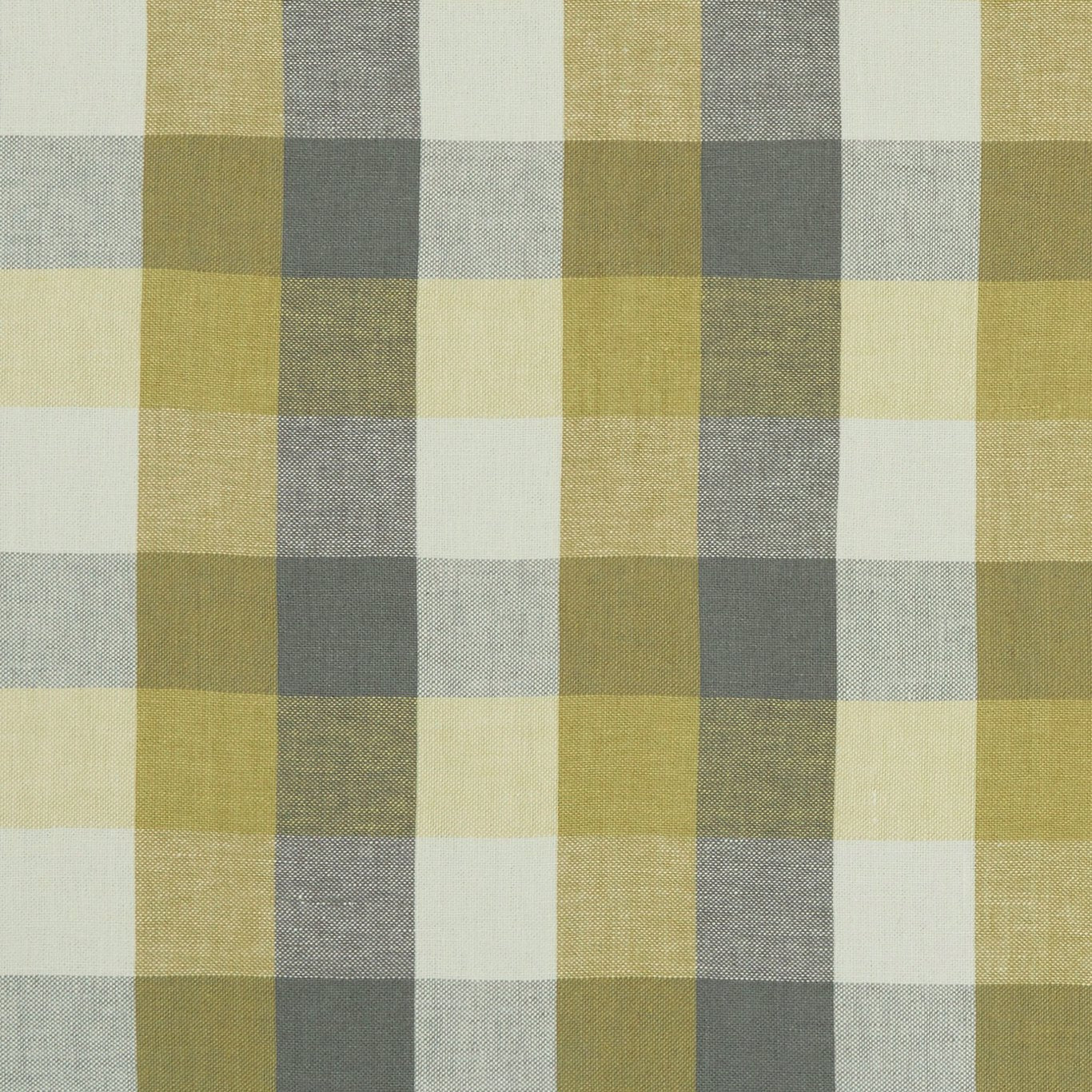 Austin Check Fabric by Clarke & Clarke - F1042/02 - Citron/Natural