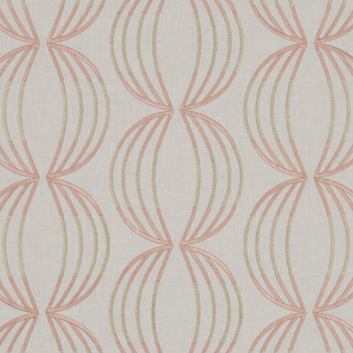 Carraway Fabric by Clarke & Clarke - F1070/06 - Rose Gold
