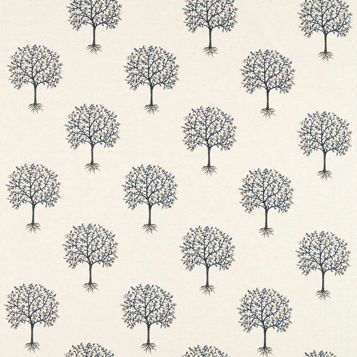 Bergamot Fabric by Clarke & Clarke - F1541/03 - Denim/Midnight