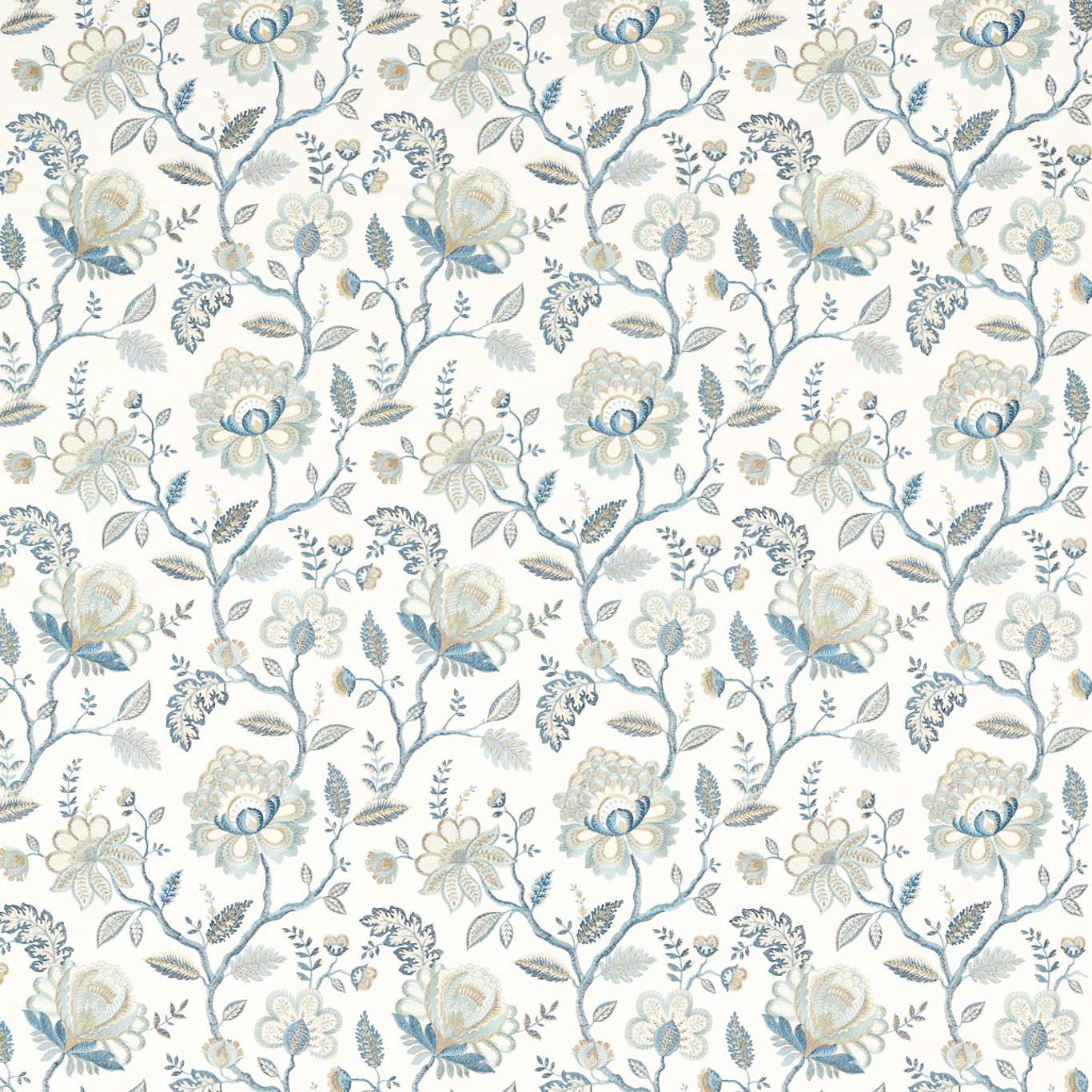 Adeline Fabric by Clarke & Clarke - F1543/03 - Denim/Midnight