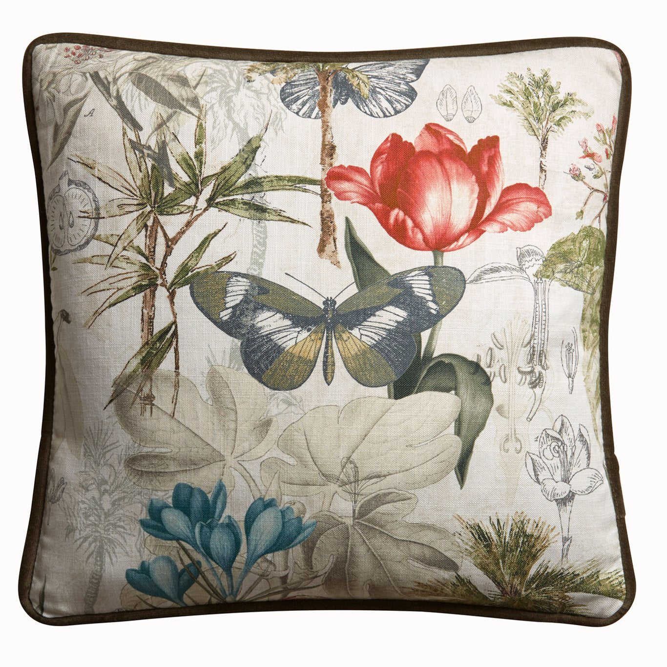 Botany Filled Cushion 43 x 43cm By Clarke & Clarke (M2239/01)