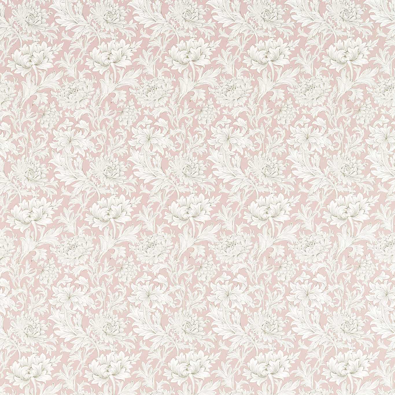 Chrysanthemum Toile Fabric by Morris & Co. - MSIM226910 - Cochineal Pink