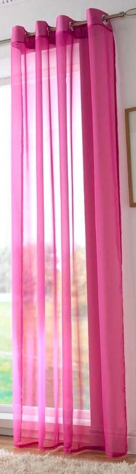 Cerise Plain Voile Eyelet Panel. Including Free Tie Back