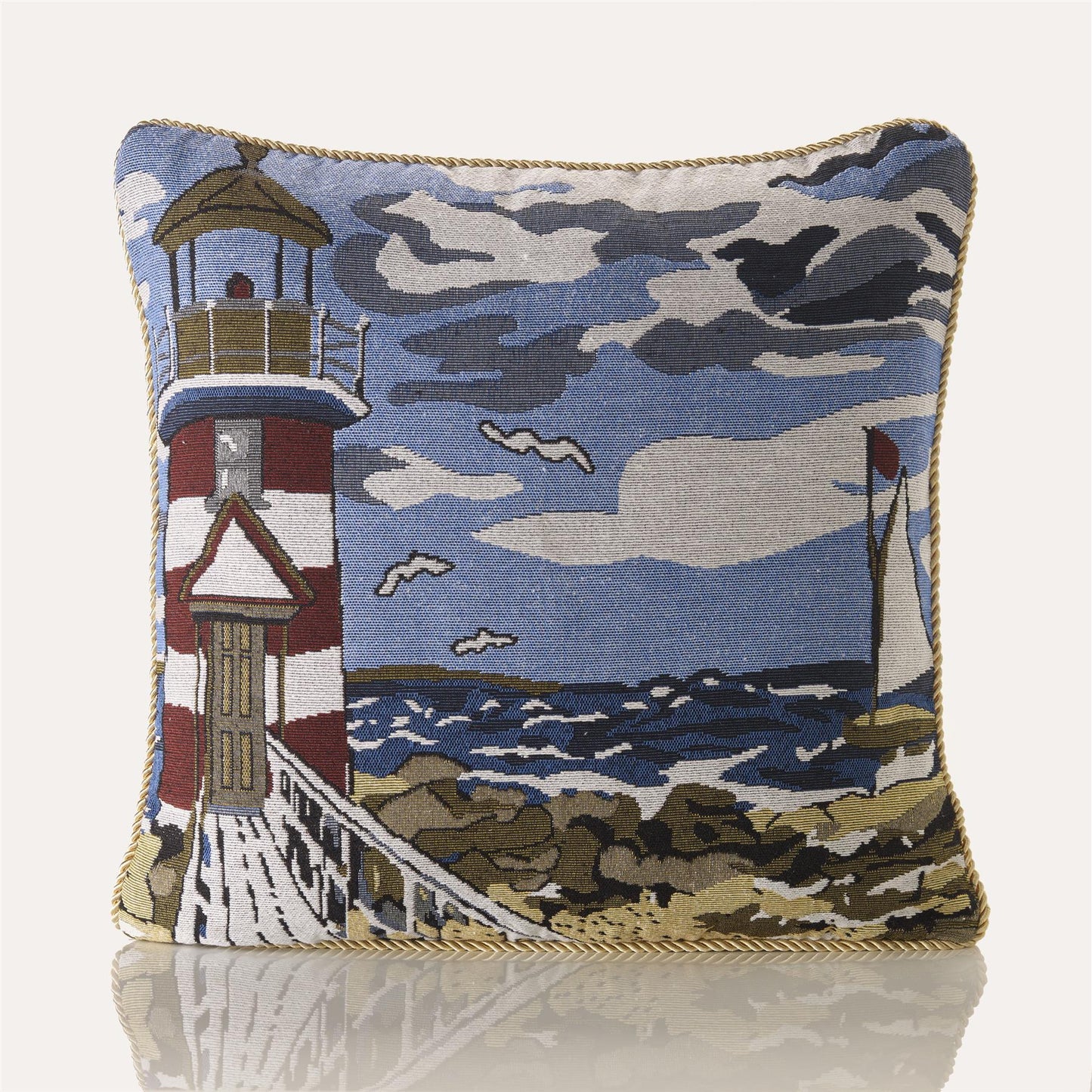 Multi Seascape Tapestry Cushion Cover