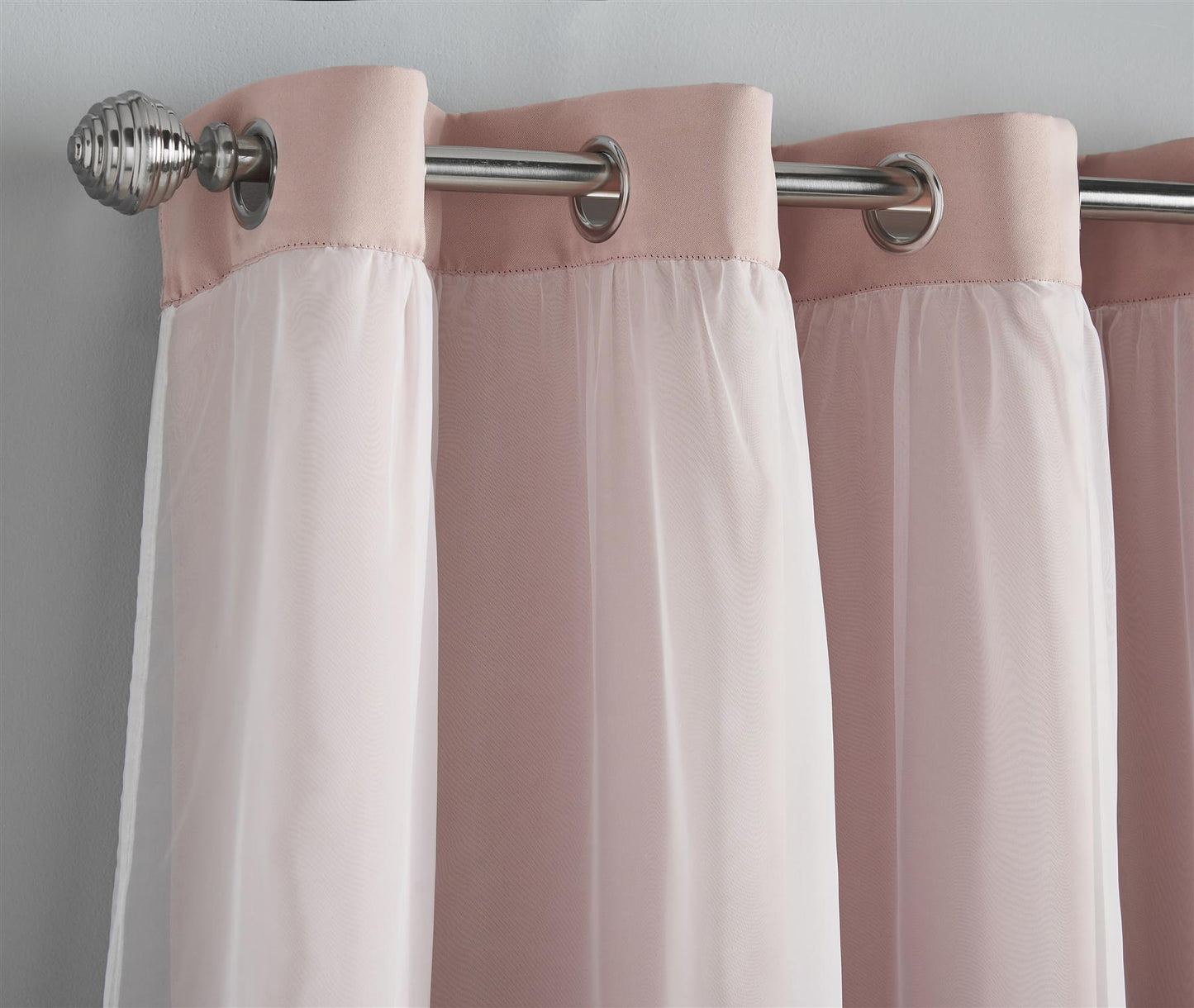 Pink Beck Blackout Thermal Eyelet Curtains - Pair