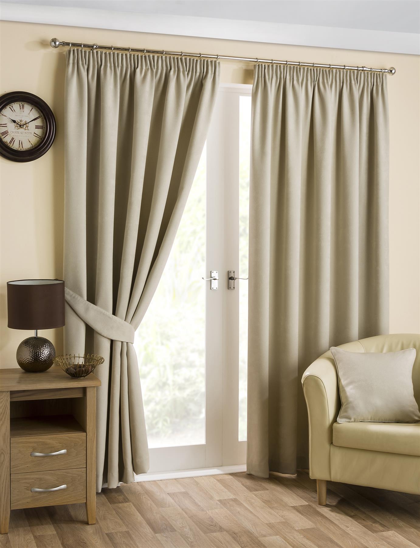 Natural Bel Blackout Thermal Eyelet Curtains - Pair