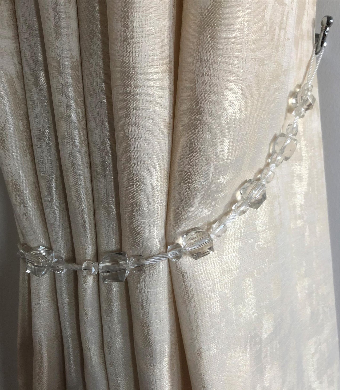 Clear Tiffany Black Curtain Tie Backs - Pair