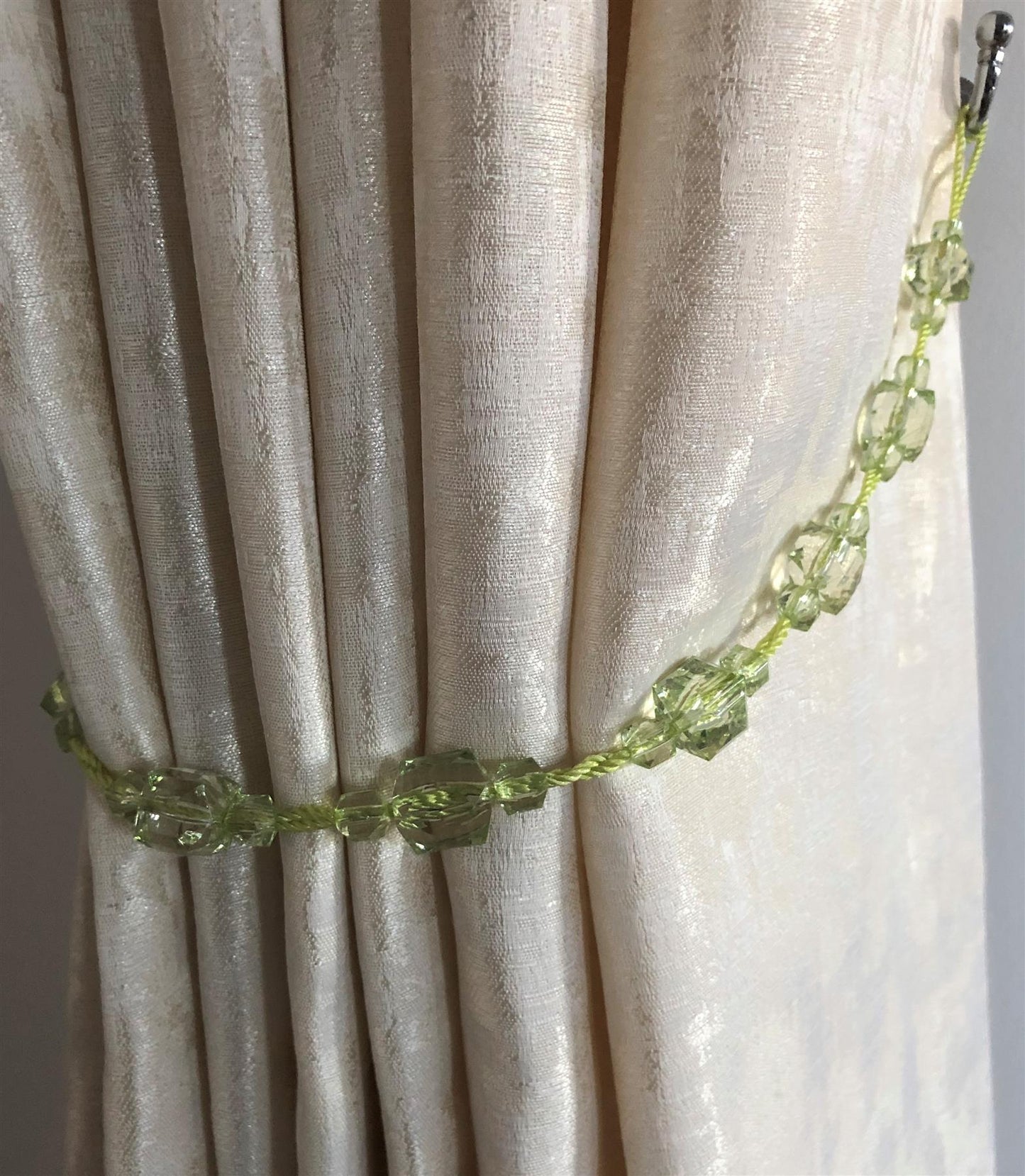 Lime Tiffany Black Curtain Tie Backs - Pair