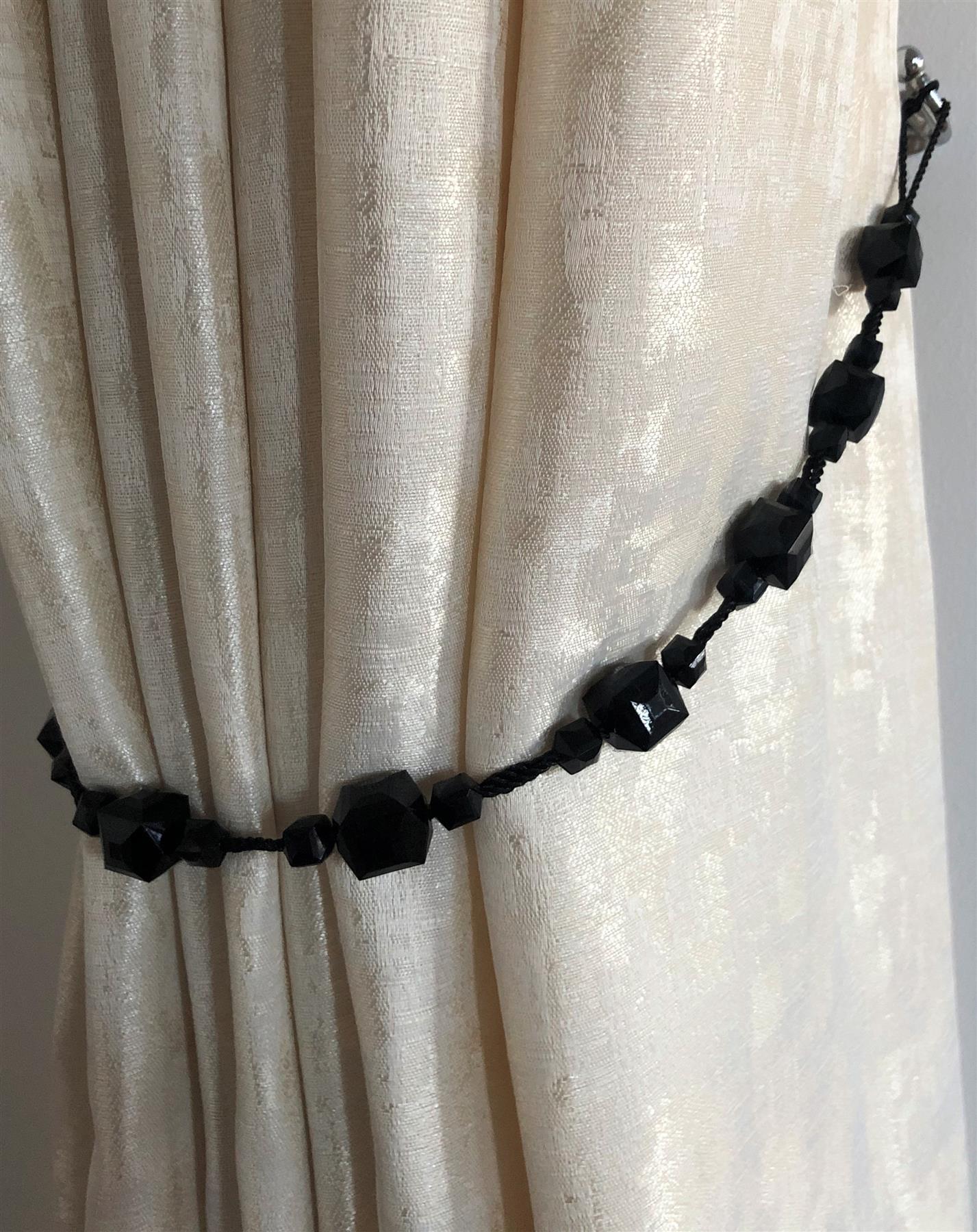 Black Tiffany Black  Curtain Tie Backs - Pair