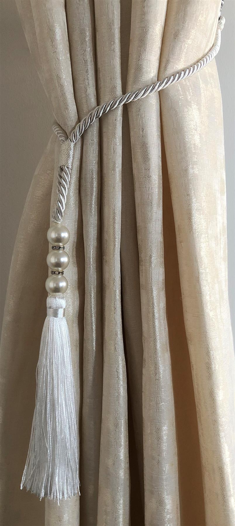 White Single Royal Curtain Tie Backs