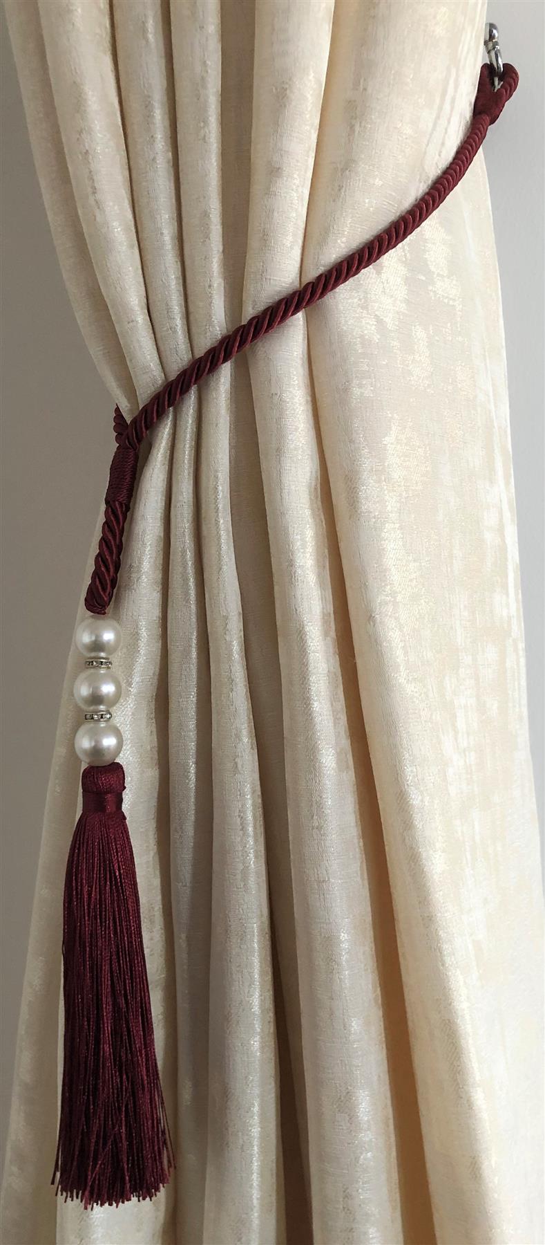 Burgundy Single Royal Curtain Tie Backs