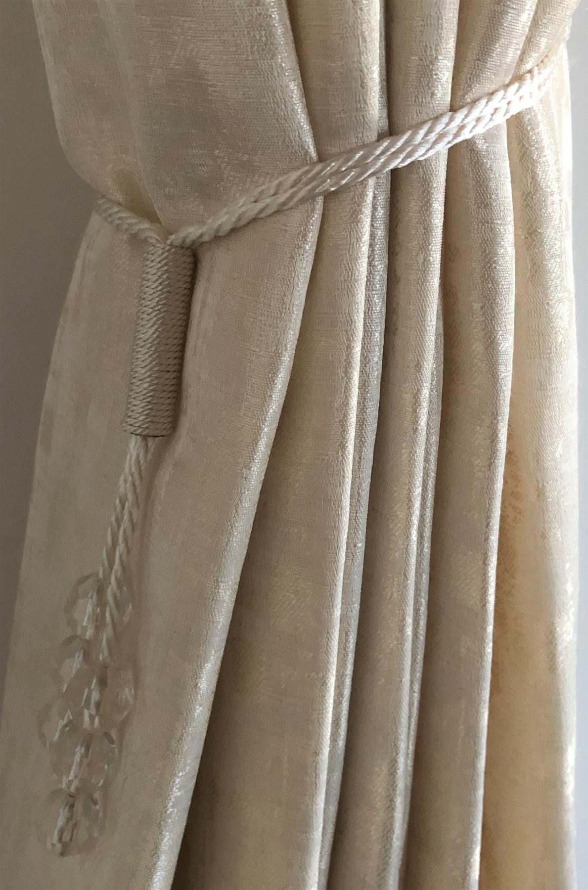 White Single Tsar Curtain Tie Backs