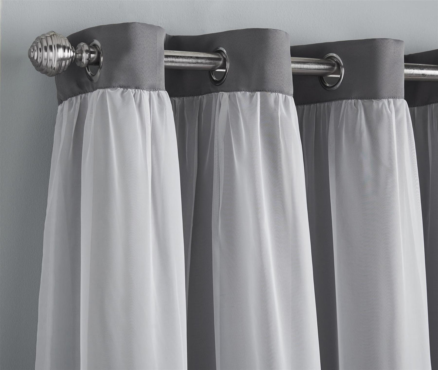 Silver Beck Blackout Thermal Eyelet Curtains - Pair