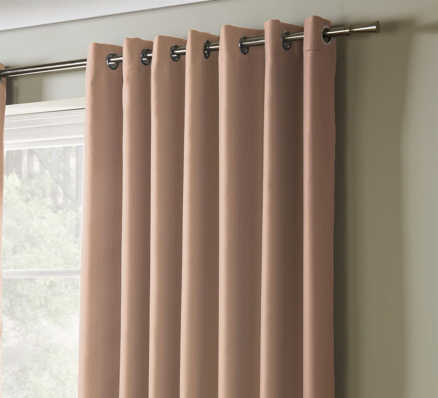 Pink Blackout Thermal Eyelet Curtains - Pair