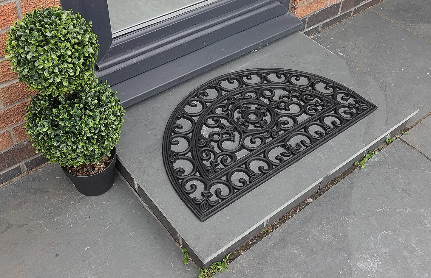 Mud Stopper Radcliffe 45X75Cm Half Moon Rubber Iron Mat