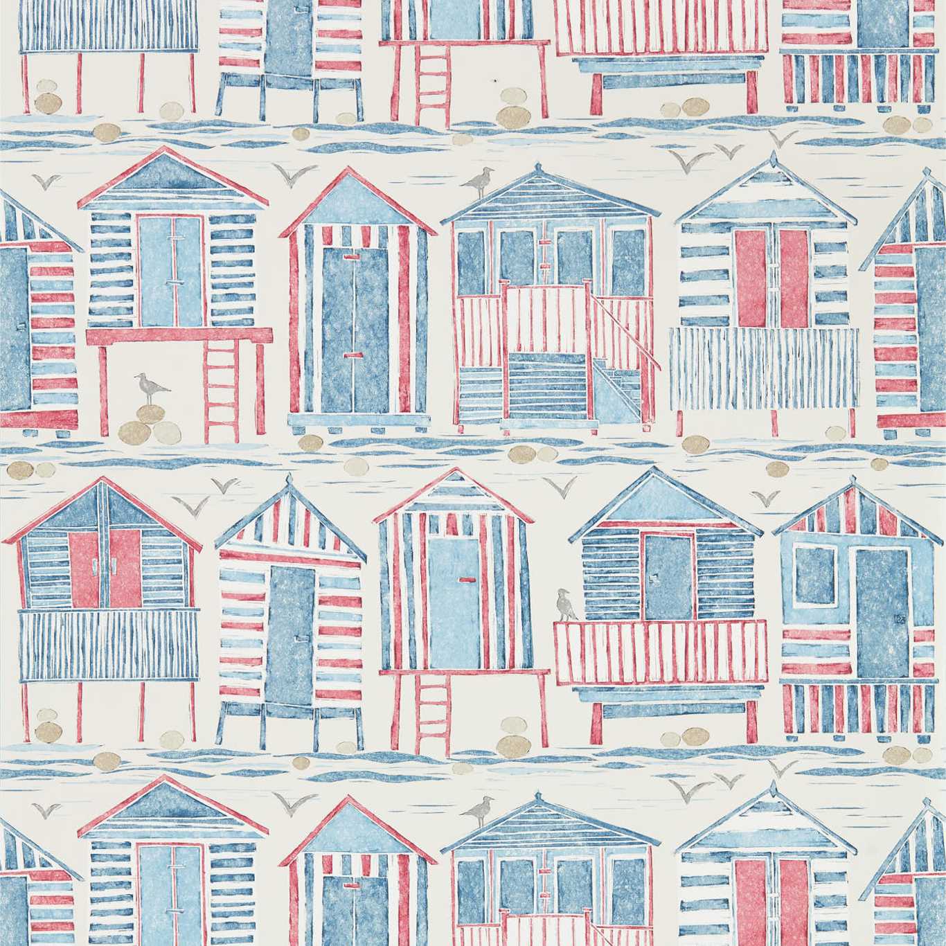 Beach Huts Wallpaper by Sanderson