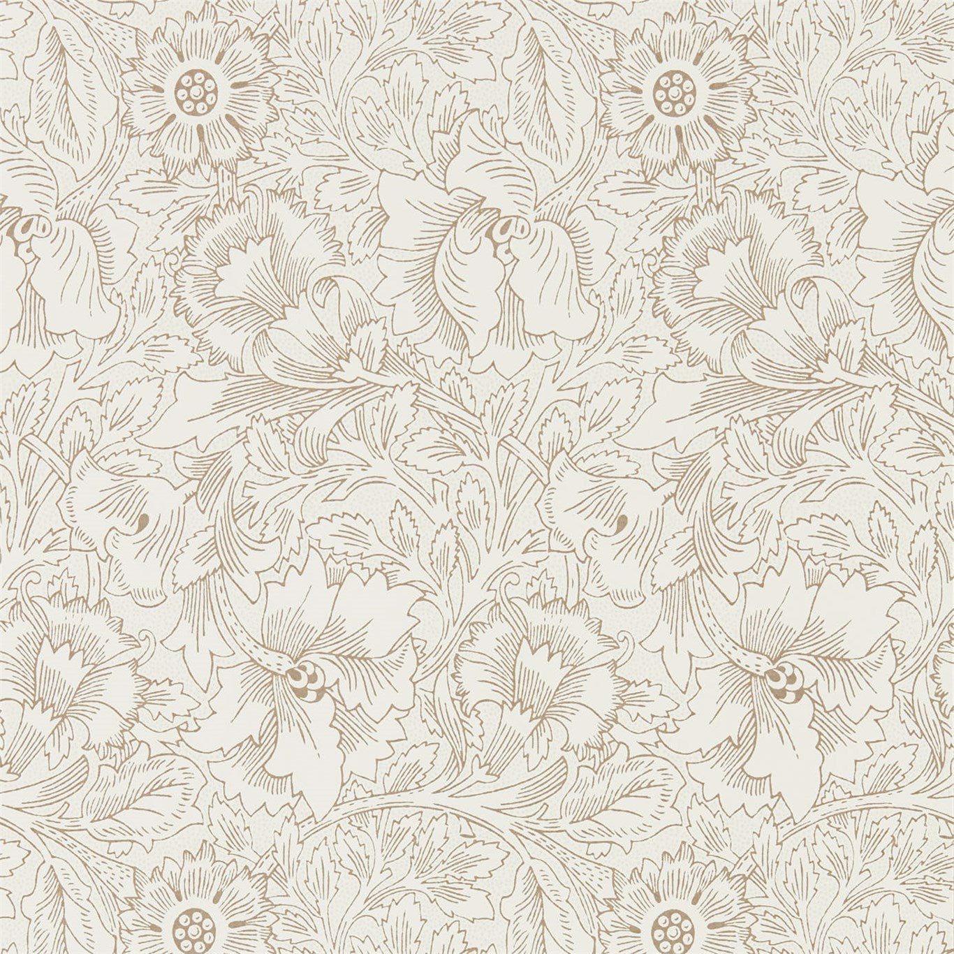 Pure Poppy Wallpaper by Morris & Co