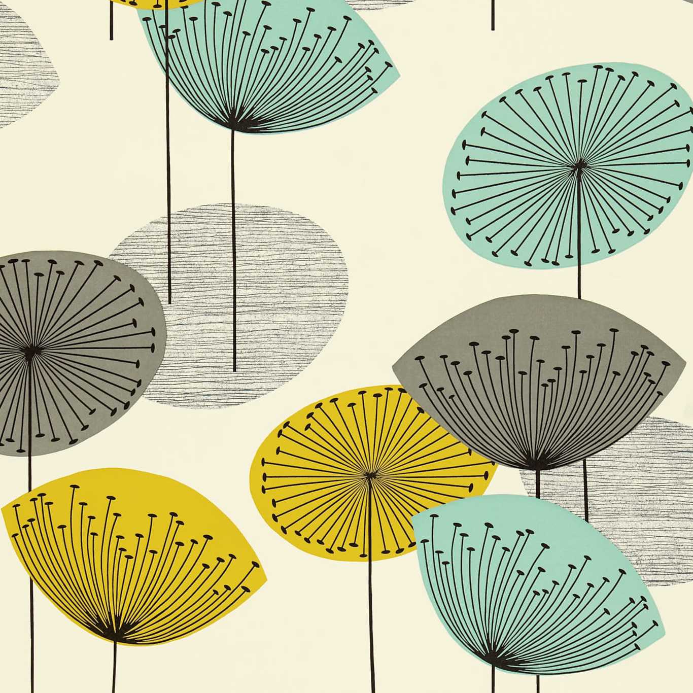 Dandelion Clocks Wallpaper by Sanderson