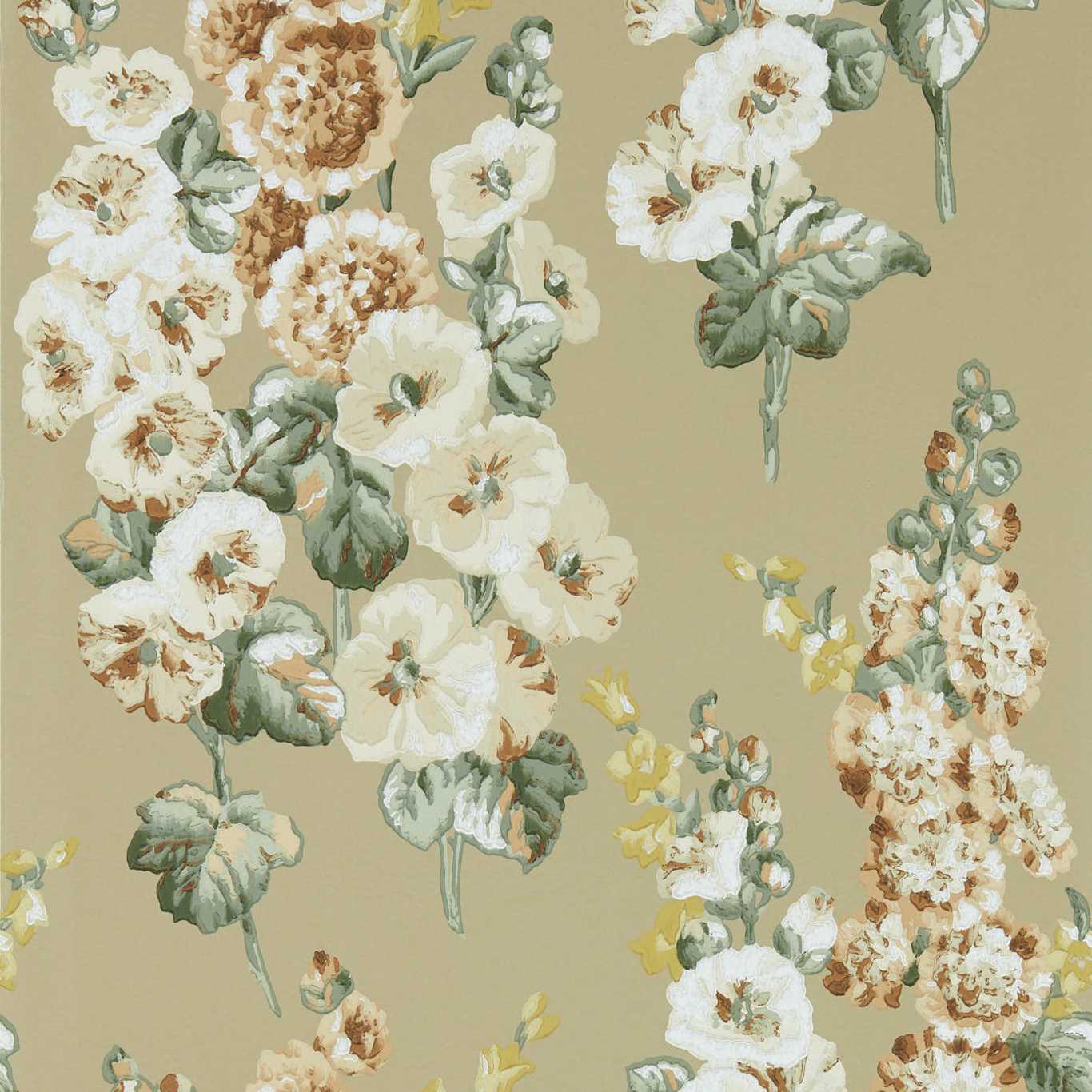 Hollyhocks Wallpaper by Sanderson