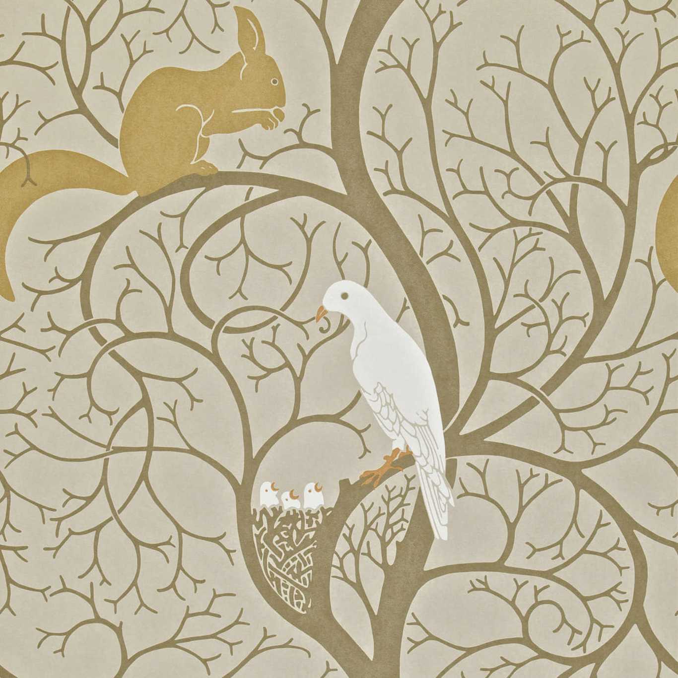 Squirrel & Dove Wallpaper by Sanderson