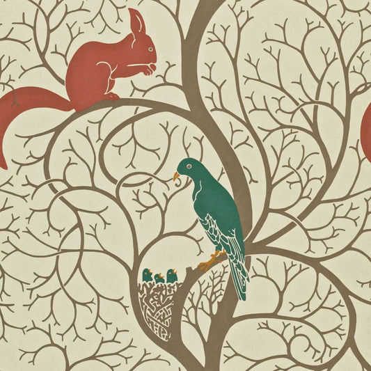 Squirrel & Dove Wallpaper by Sanderson