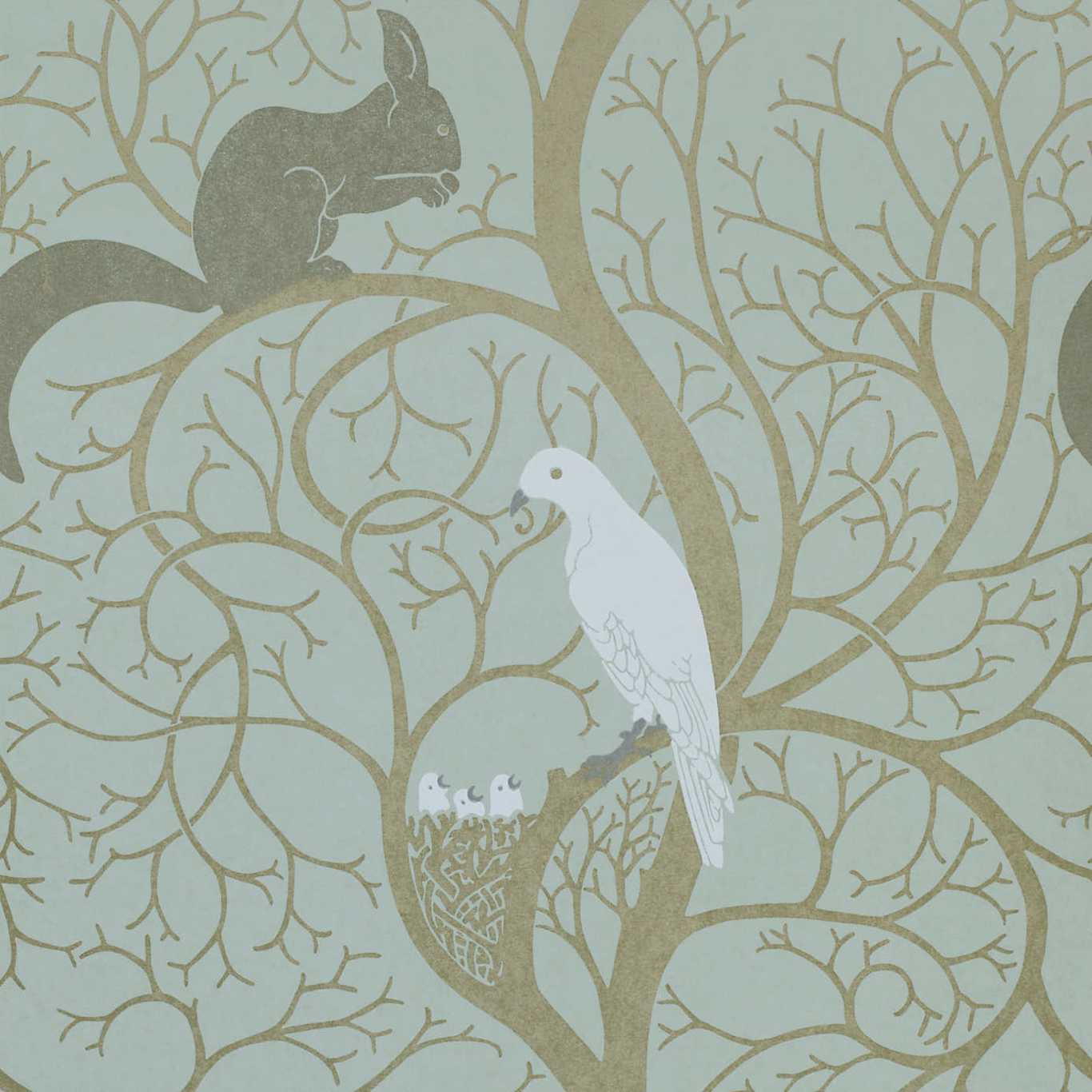 Squirrel & Dove Wallpaper by Sanderson