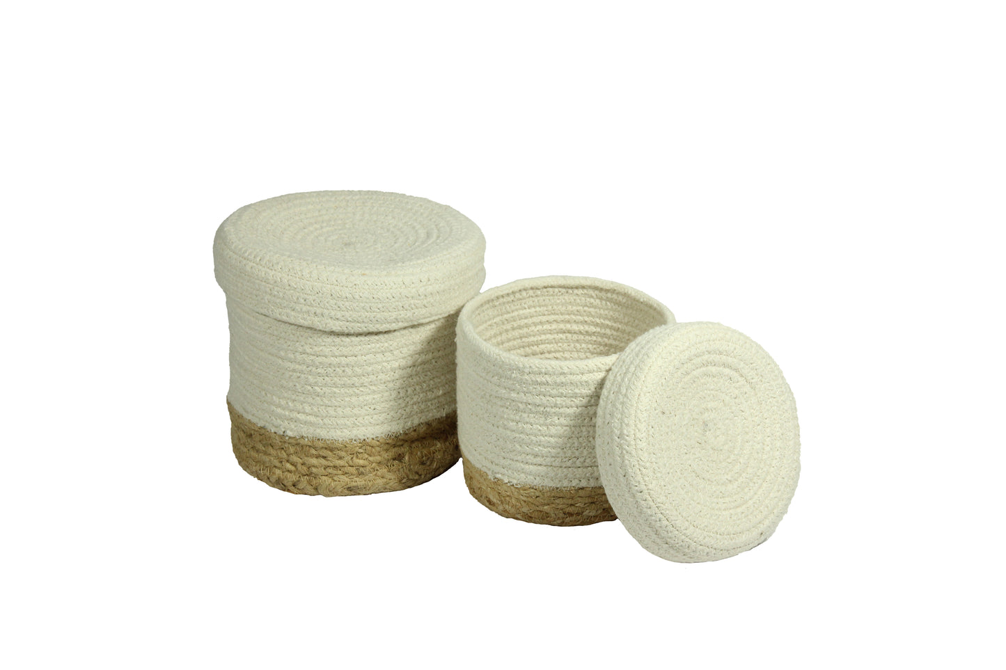 Balham Set of 2 Lidded Storage Nested Cream Colour