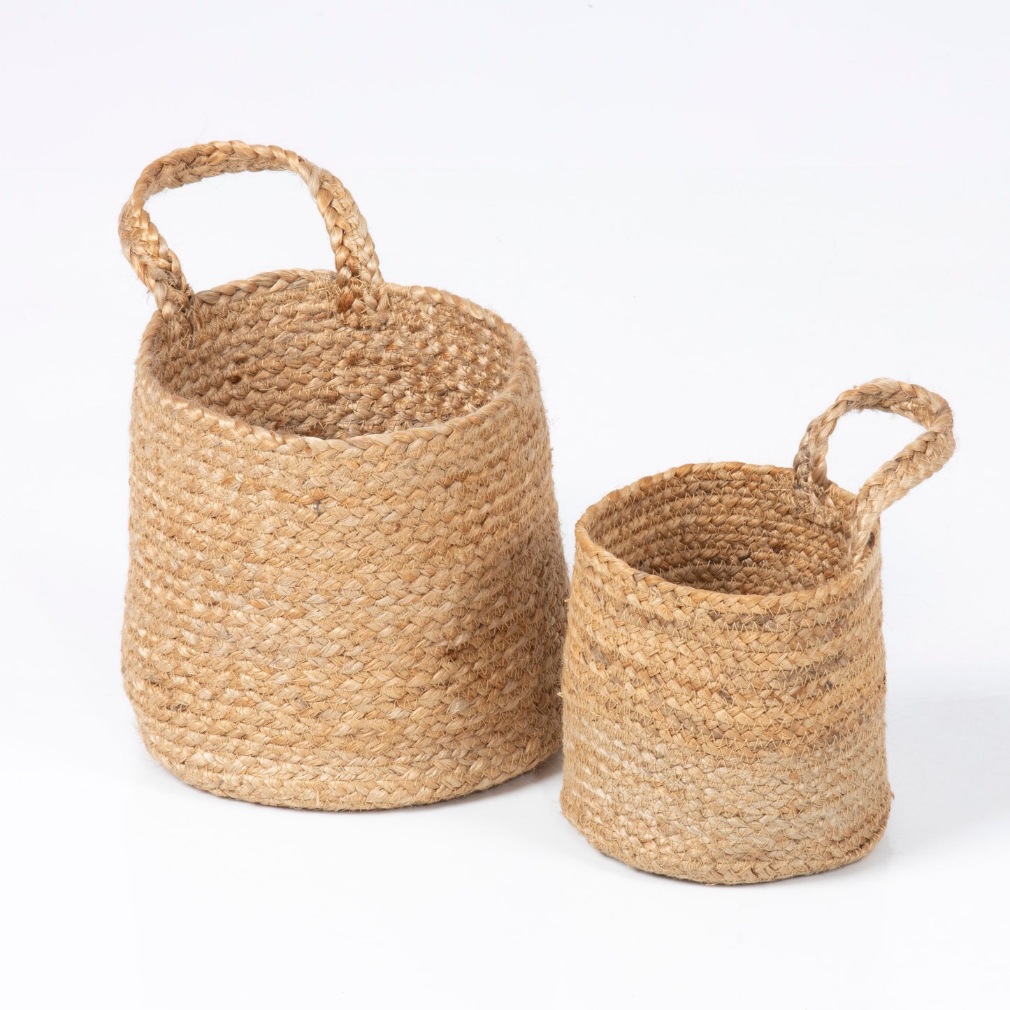 Barbican Set of 2 Hanging Jute Basket Nested Natural Colour