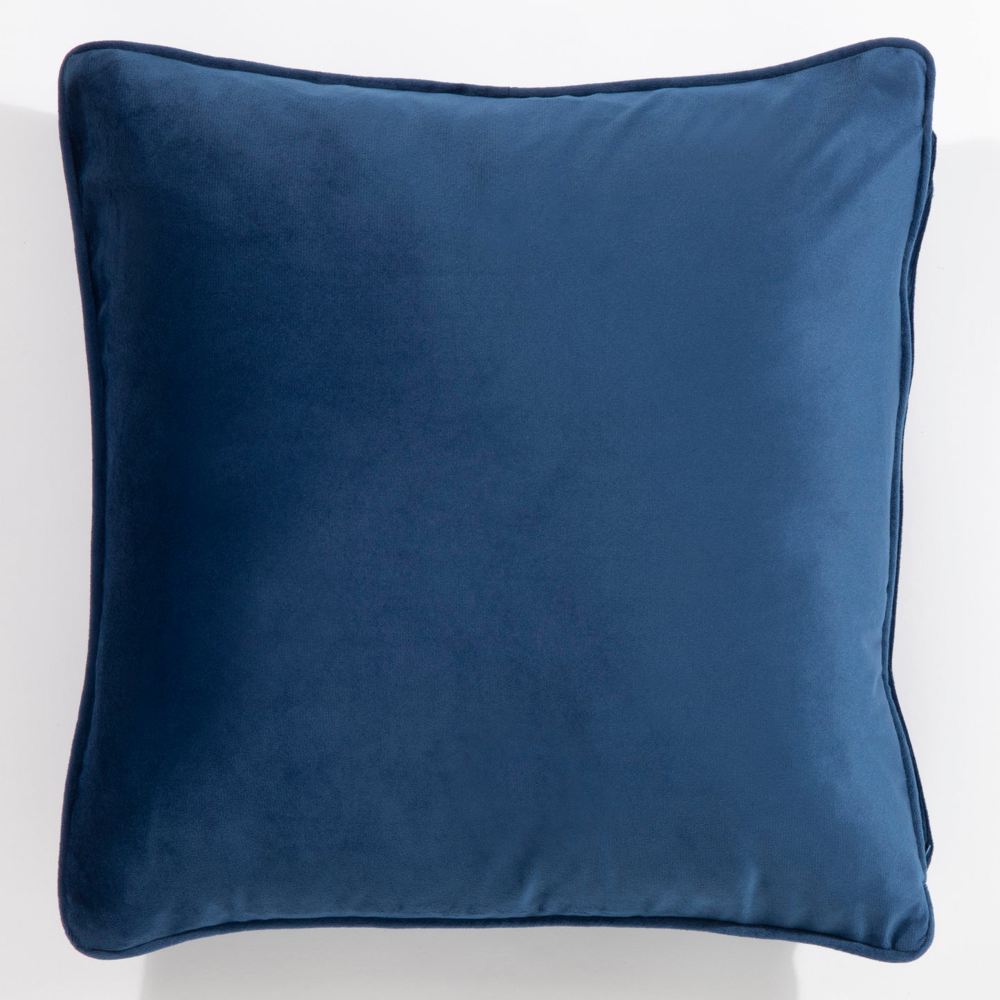 Hyde Square Piped Edge Velvet 45x45cm Navy Colour Cushion