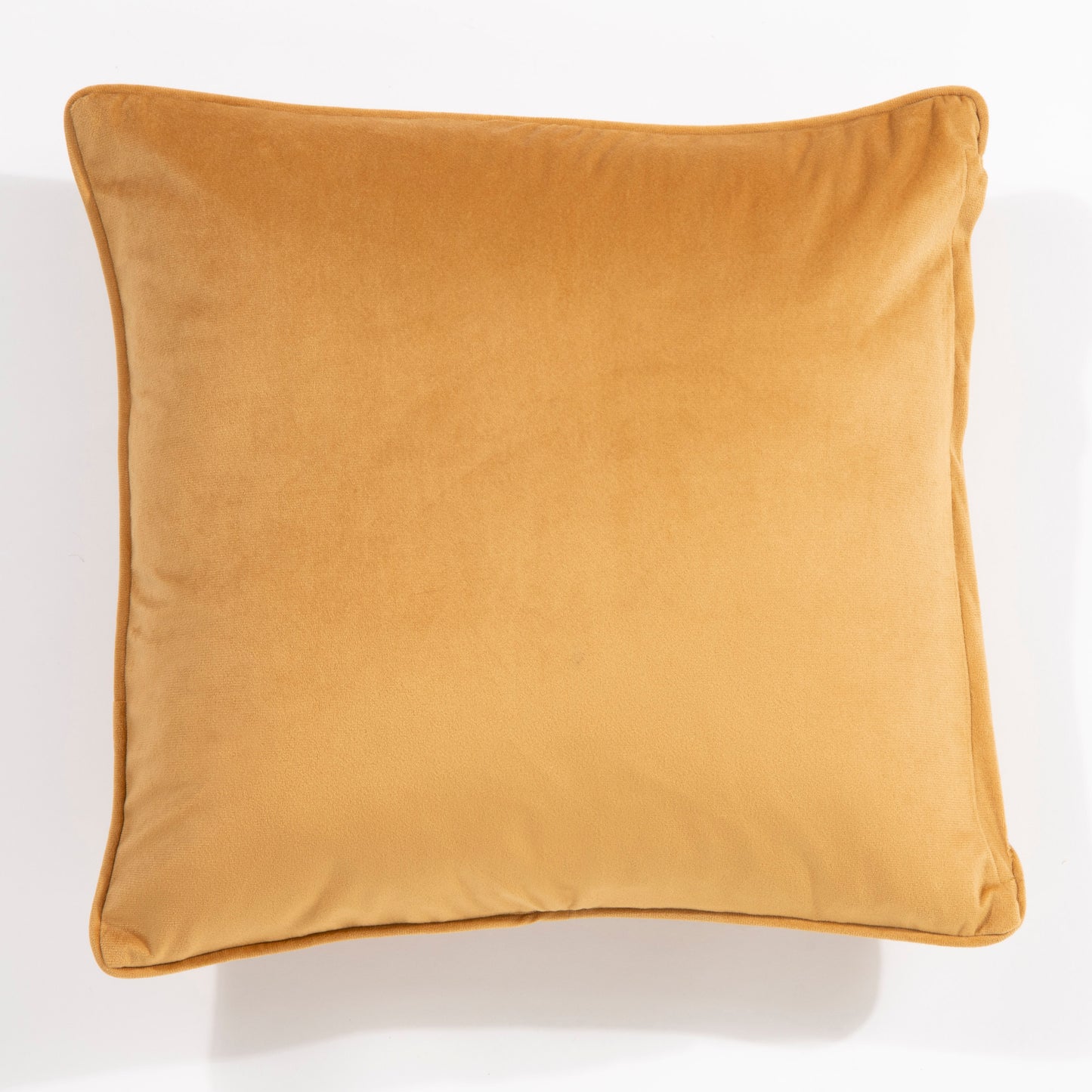 Hyde Square Piped Edge Velvet 45x45cm Ochre Colour Cushion