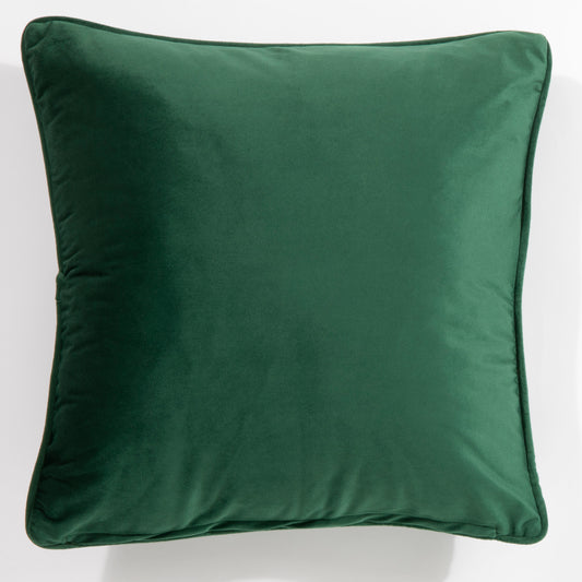 Hyde Square Piped Edge Velvet 45x45cm Olive Colour Cushion