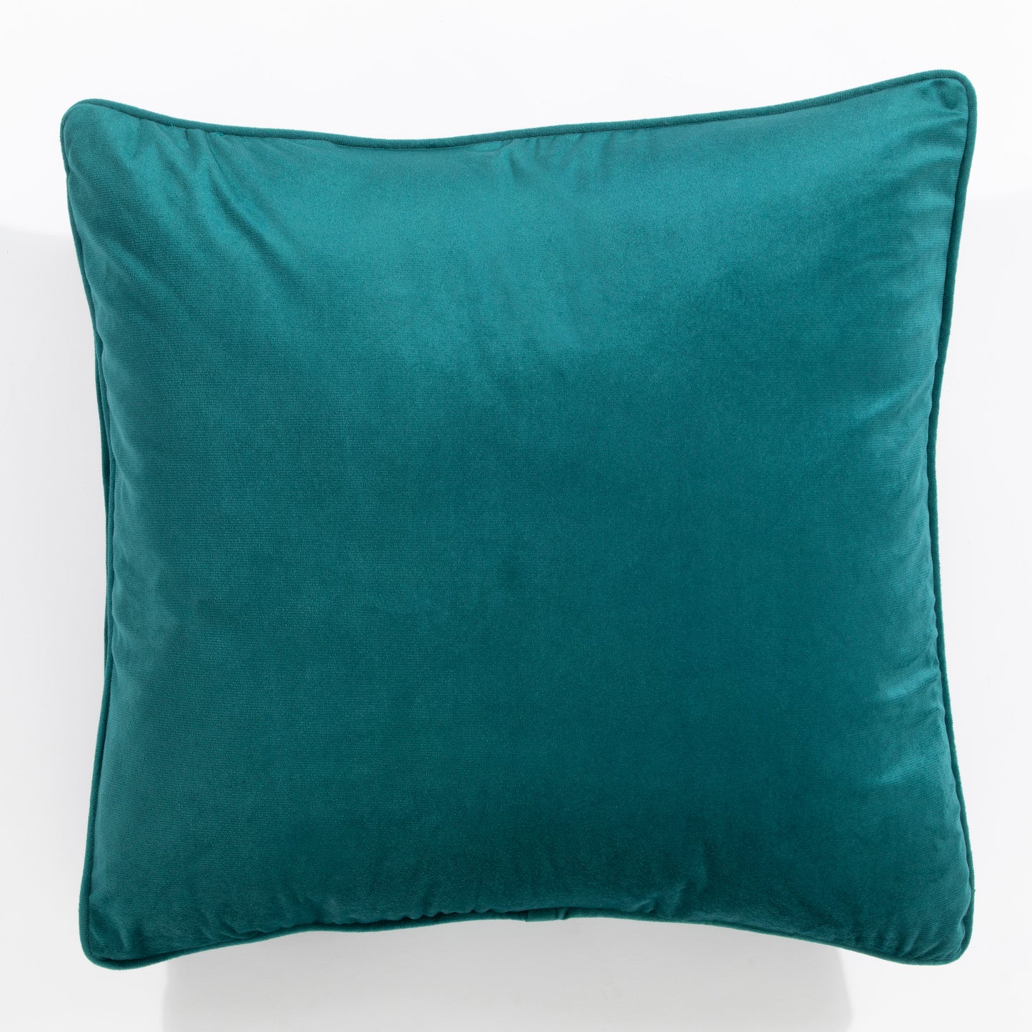 Hyde Square Piped Edge Velvet 45x45cm Teal Colour Cushion