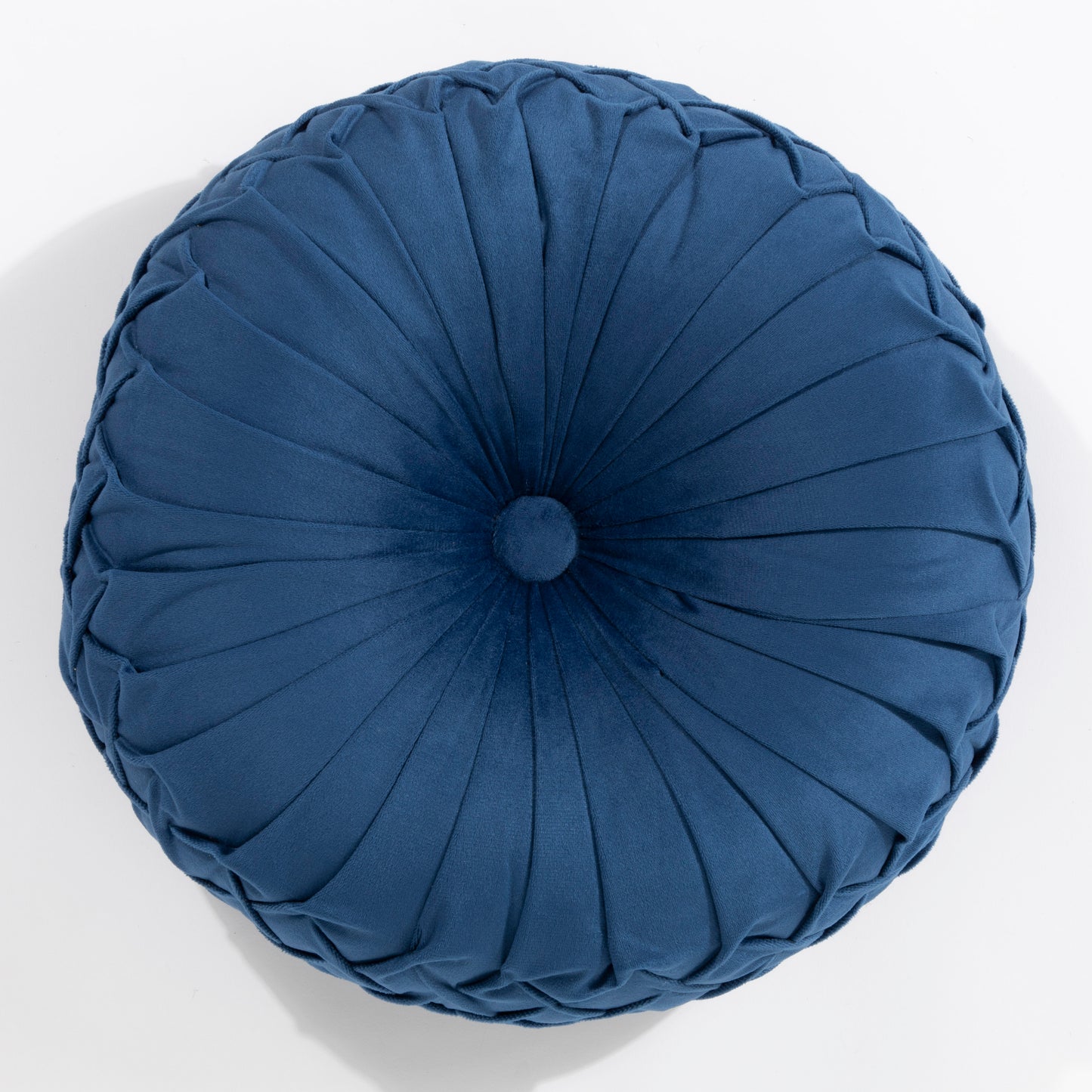 Lake 35cm Round Button Velvet Navy Colour Cushion