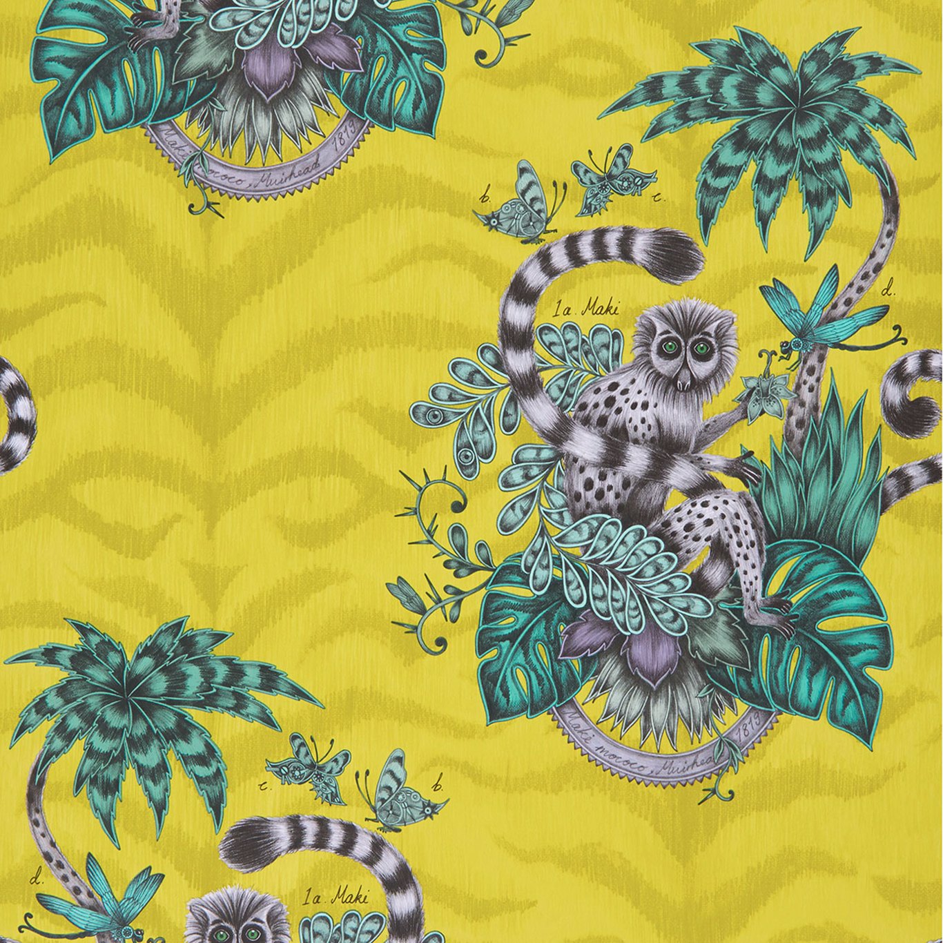 Lemur Wallpaper by Emma Shipley