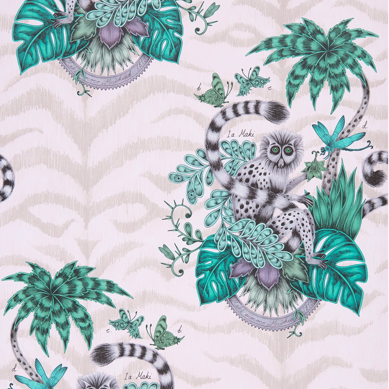 Lemur Wallpaper by Emma Shipley