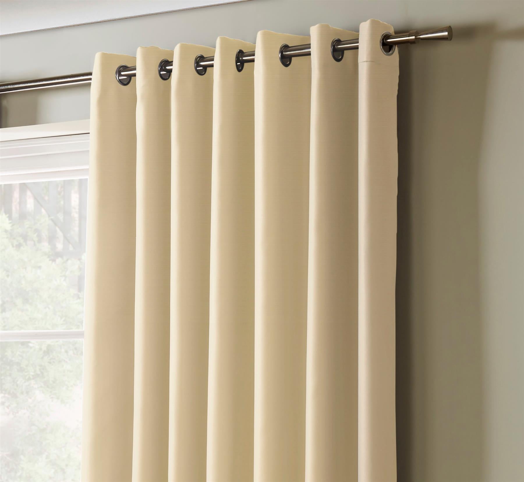 Cream Blackout Thermal Eyelet Curtains - Pair