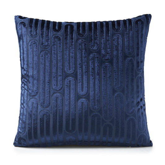 Navy Obo Geometric Chenille Cushion Covers