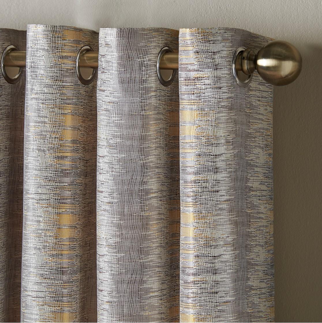 Ochre Reflection Fully Lined Eyelet Curtains Pair
