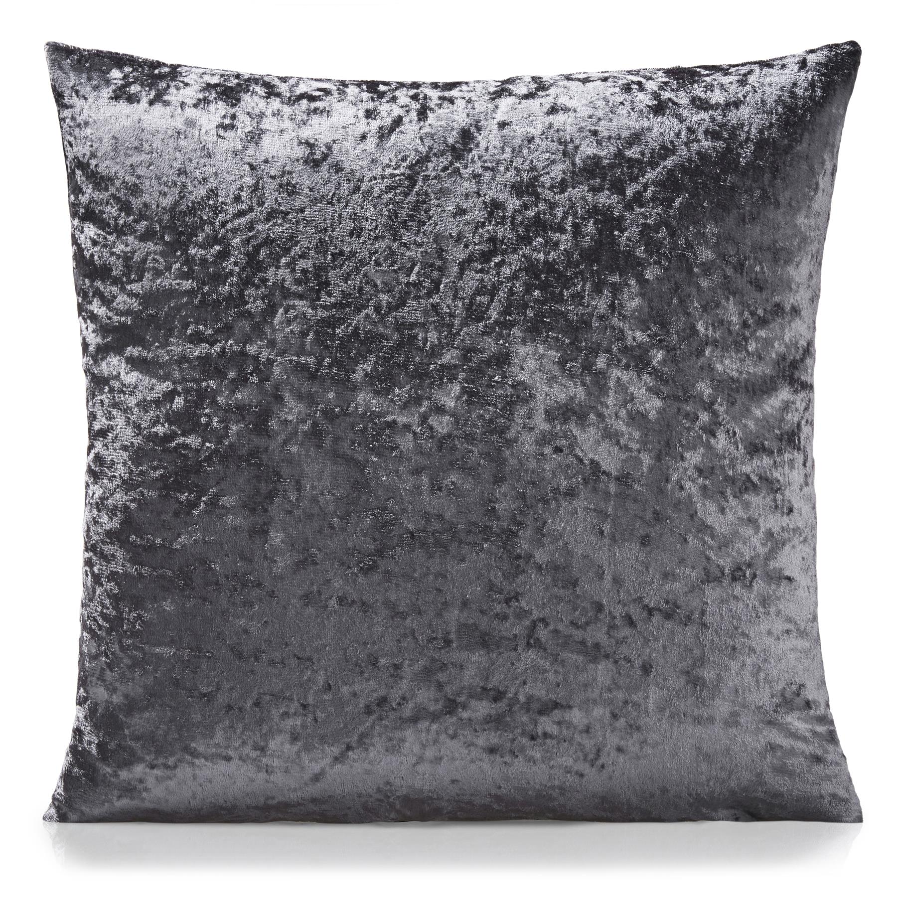 Charcoal Velvet Crushed Cushion Covers.
