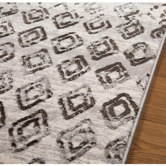 Vinci 1303 B Distressed Rug - Grey/Charcoal