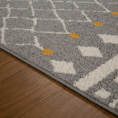Gilbert 7152 K Moroccan Rug - Grey/Cream/Mustard