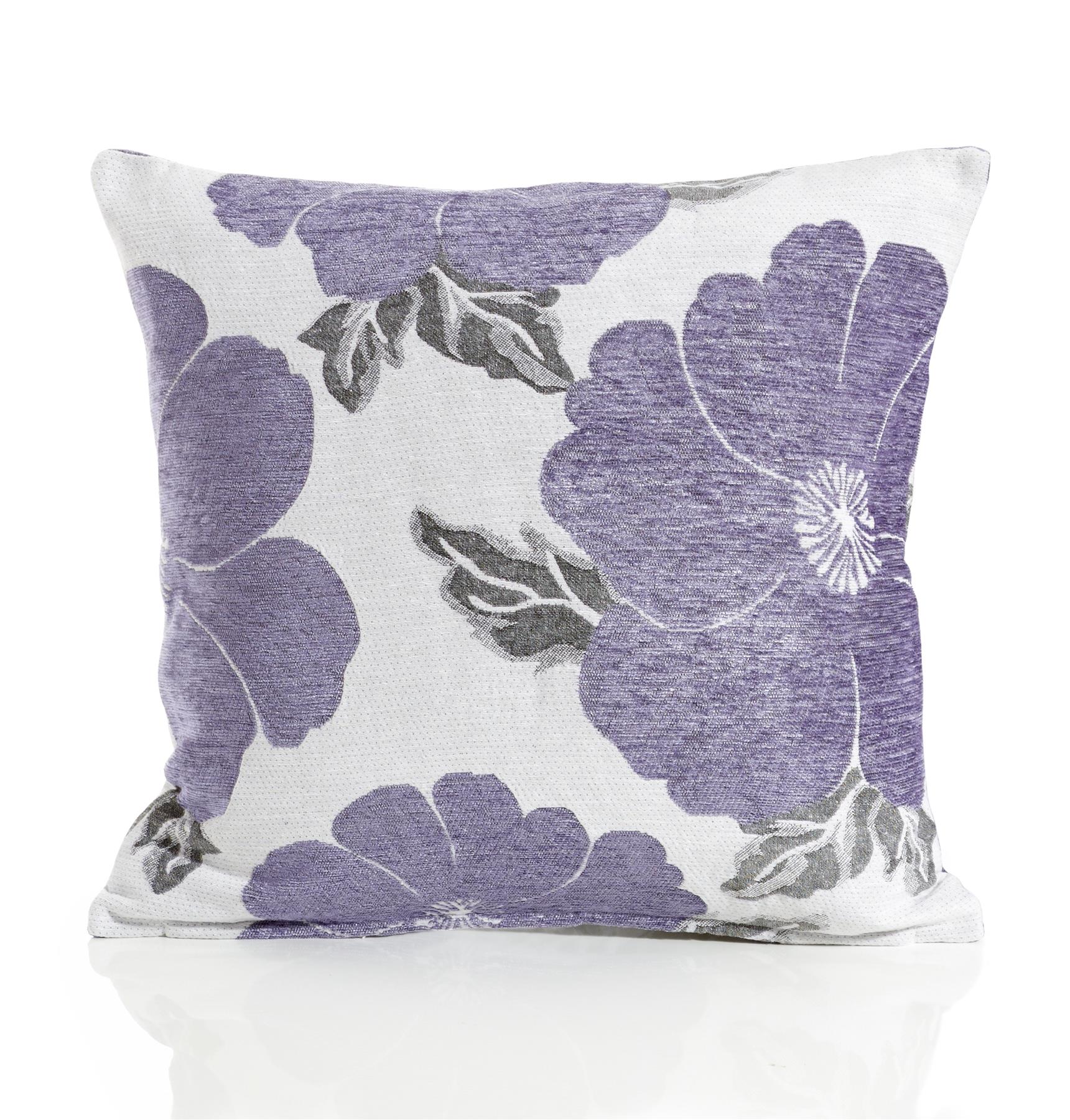Purple Poppie Chenille Cushion Covers