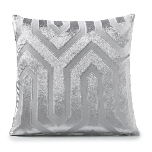 Silver Cadi Geometric Chenille Cushion Covers