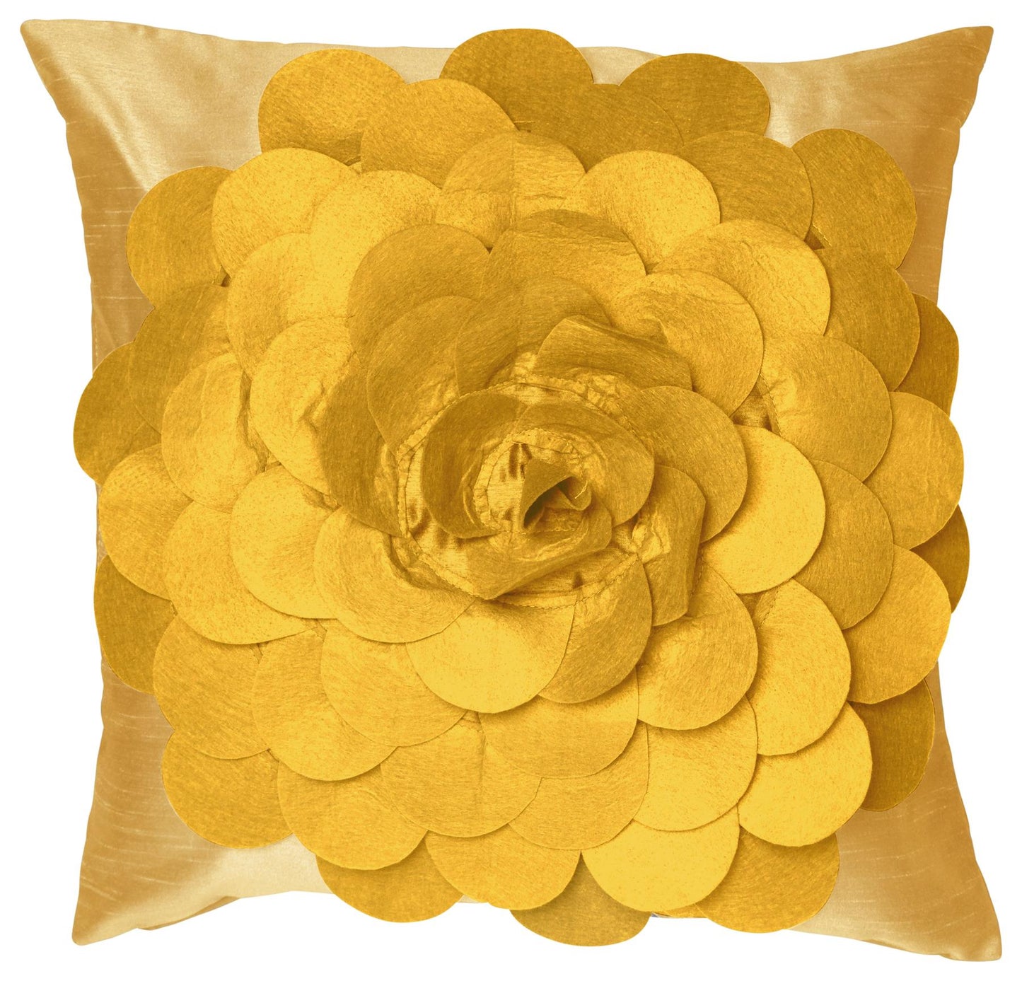 Ochre Flo Felt Cushion Covers