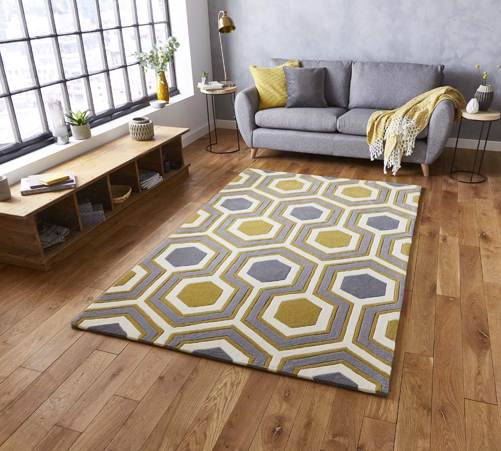 Hong Kong 3661 Grey/Yellow Rug