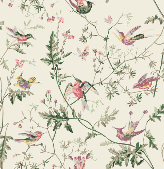 Hummingbirds Fabric F62/1001 By Cole & Son