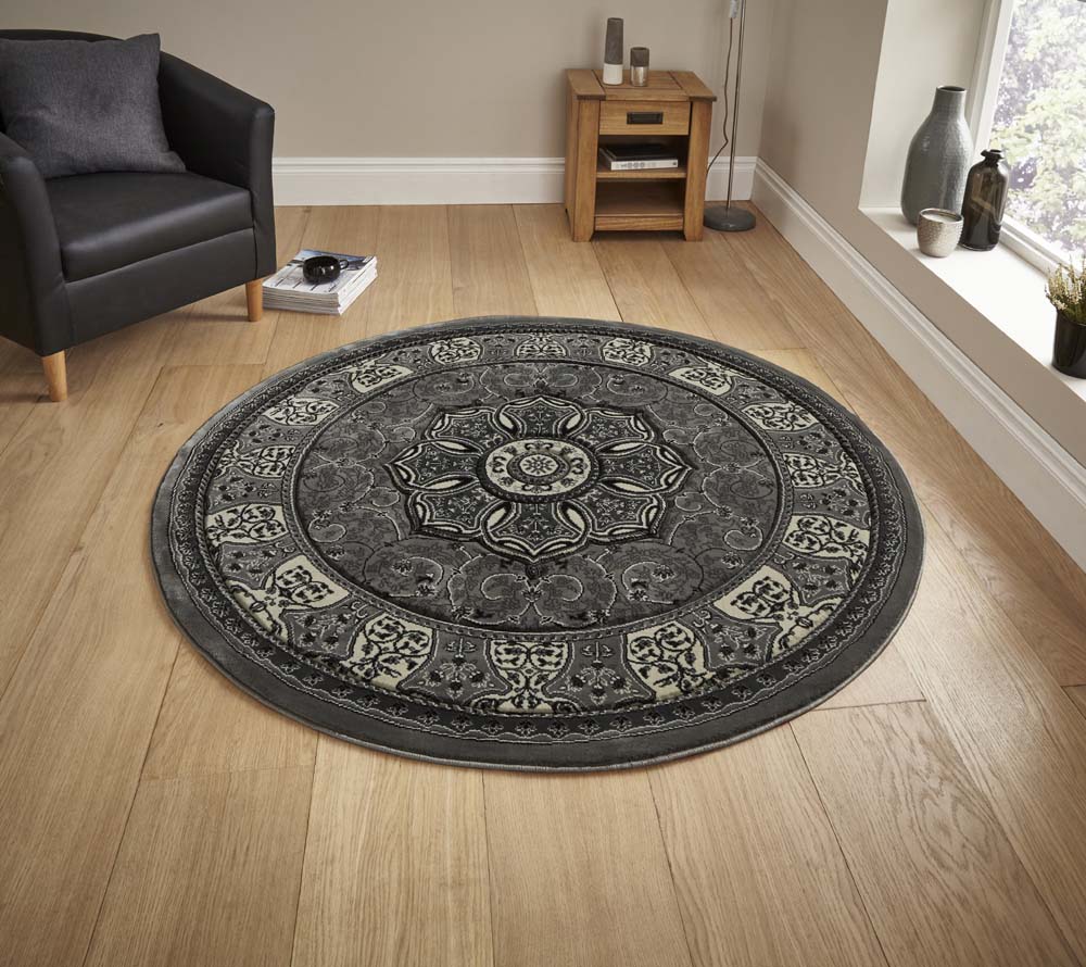 Heritage 4400 Silver Circle Rug