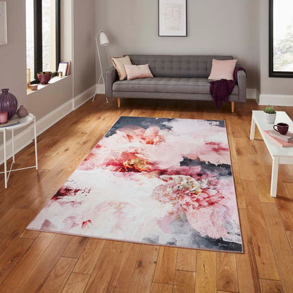 Michelle Collins FLOO24 Rose/Black Rug