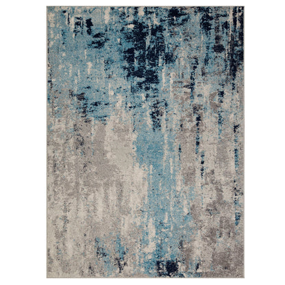 Gilbert 90 L Distressed Rug - Blue/Grey/Cream